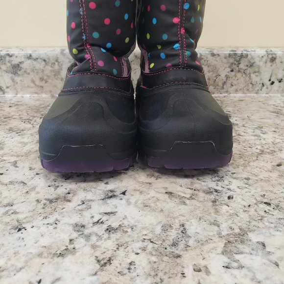 Members Mark Polka Dot Light Up Girls Velcro Closure Girls Boots Size 11/12 - Picture 2 of 9